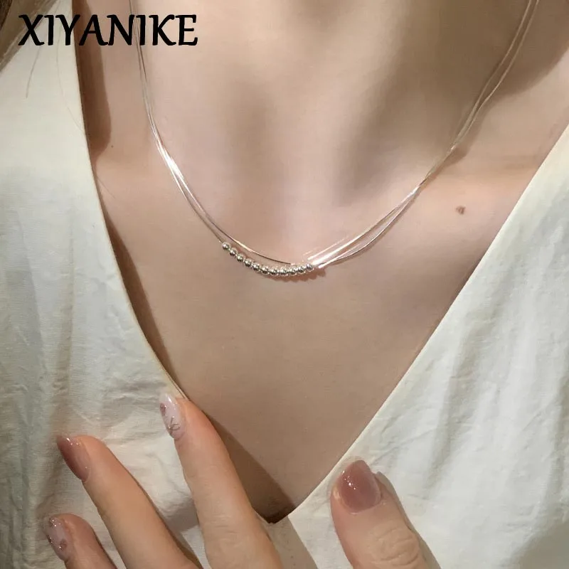 XIYANIKE Korean Double Layer Snake Bone Chain Round Beads Necklace For Women Fashion New Jewelry Lady Gift Party collier femme
XIYANIKE Korean Double Layer Snake Bone Chain Round Beads Necklace For Women Fashion New Jewelry Lady Gift Party collier femme