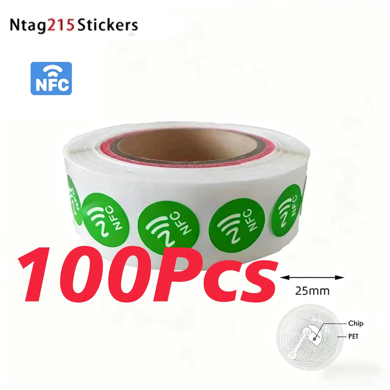 30/50/100 шт. зеленый цвет клей NFC программируемые NFC-метки, совместимые с Android и IPhone 504 байта памяти 13,56 МГц наклейка
30/50/100 шт. зеленый цвет клей NFC программируемые NFC-метки, совместимые с Android и IPhone 504 байта памяти 13,56 МГц наклейка