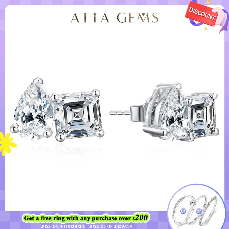 ATTAGEMS Moissanite Silver 925 Earrings Pear Asscher Shape VVS1 Stud Earring for Women 2023 Trending Wedding Gift Fine Jewelry
ATTAGEMS Moissanite Silver 925 Earrings Pear Asscher Shape VVS1 Stud Earring for Women 2023 Trending Wedding Gift Fine Jewelry
