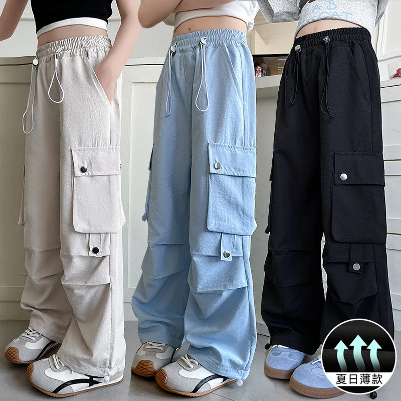 2025 New Summer Kids Loose Straight Cargo Pants For Girls Street Style Hip Hop Trousers Kids Teenager Spotrs Sweatpants 5-14Y
2025 New Summer Kids Loose Straight Cargo Pants For Girls Street Style Hip Hop Trousers Kids Teenager Spotrs Sweatpants 5-14Y