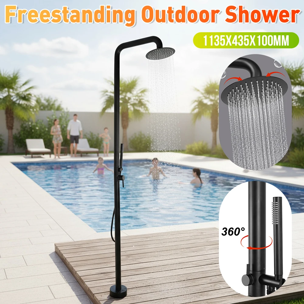 Двухфункциональный отдельностоящий уличный душ с напольным креплением для бассейна, с мощной лейкой для двора, сада и улицы
Двухфункциональный отдельностоящий уличный душ с напольным креплением для бассейна, с мощной лейкой для двора, сада и улицы