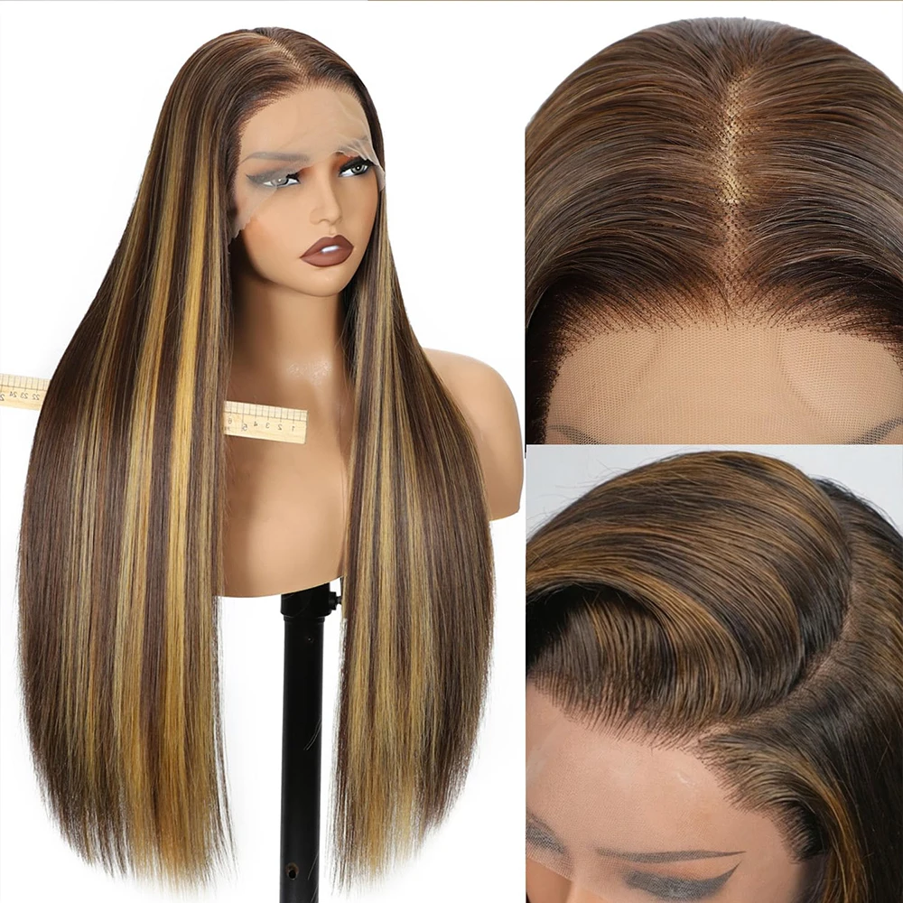 4/27 Highlight Ombre Lace Front Wig Brazilian Long Straight Honey Blonde Colored Wig for Black Women 13x4 HD Lace Hand Tied Pre Plucked Hairline Human Hair Wig for Daily Use
4/27 Highlight Ombre Lace Front Wig Brazilian Long Straight Honey Blonde Colored Wig for Black Women 13x4 HD Lace Hand Tied Pre Plucked Hairline Human Hair Wig for Daily Use