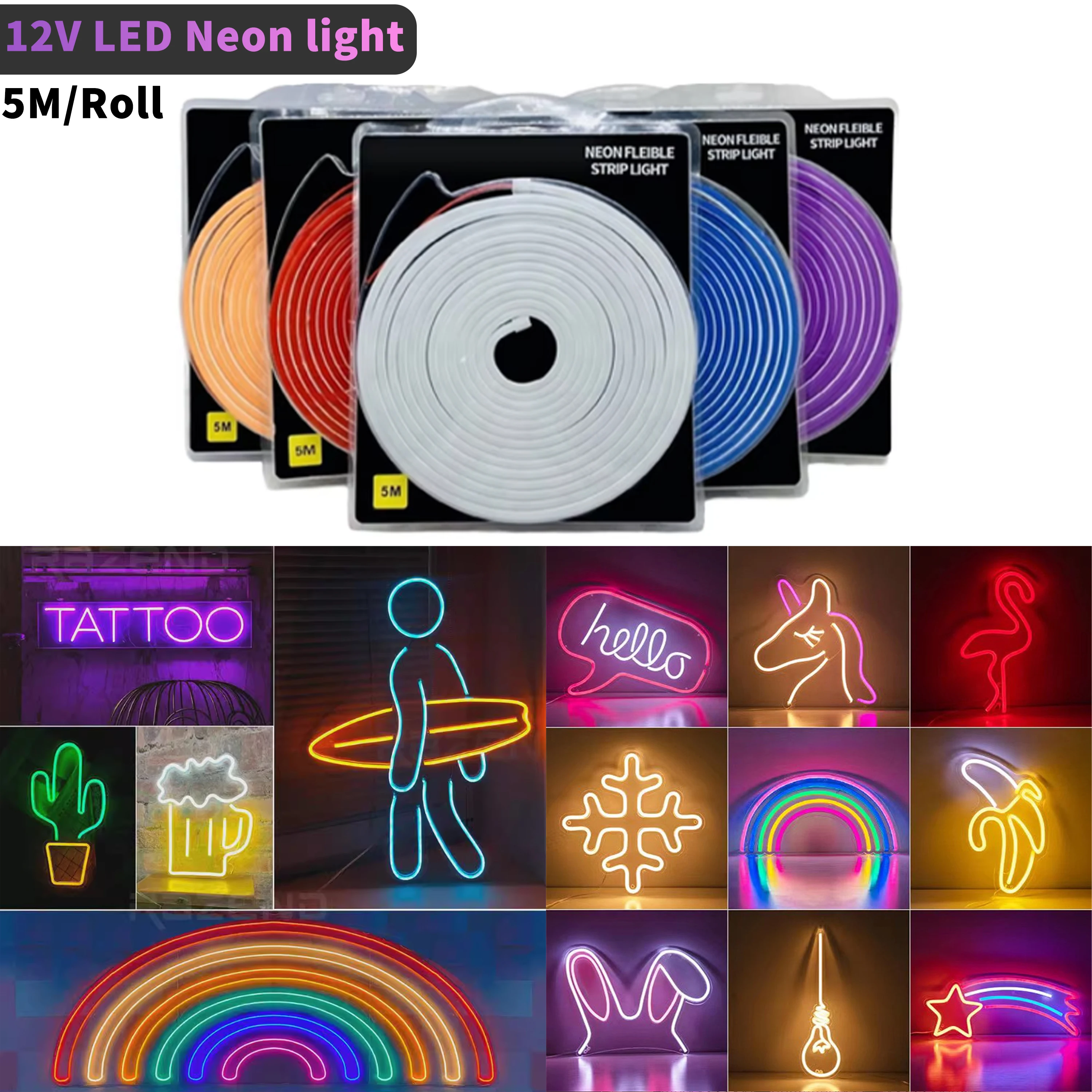 5m 12V LED Neon Strip Lights Outdoor Waterproof Silicone Neon Lamp Outdoor DIY sign Diode Tape Home Garden Decor Aquarium Light
5m 12V LED Neon Strip Lights Outdoor Waterproof Silicone Neon Lamp Outdoor DIY sign Diode Tape Home Garden Decor Aquarium Light
