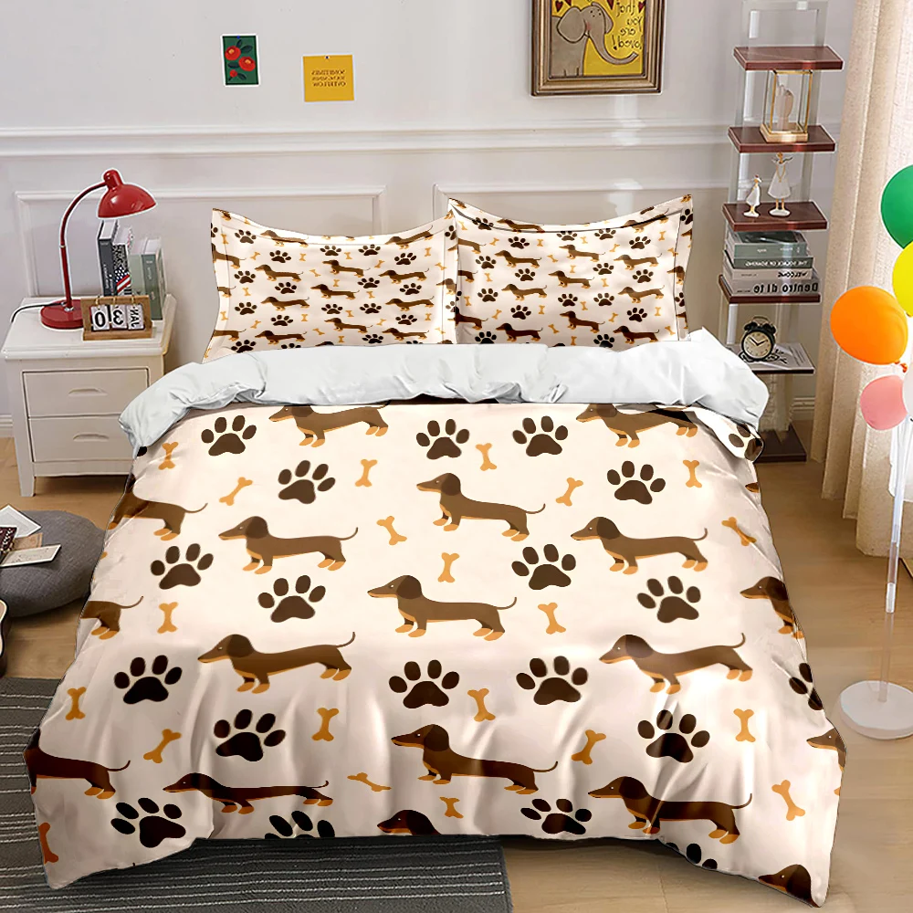 Cartoon Dachshund Paw Print Pattern Print Bedding Set 1 Duvet Cover 2 Pillowcases for Adult and Children Luxury Gift Full Size
Cartoon Dachshund Paw Print Pattern Print Bedding Set 1 Duvet Cover 2 Pillowcases for Adult and Children Luxury Gift Full Size