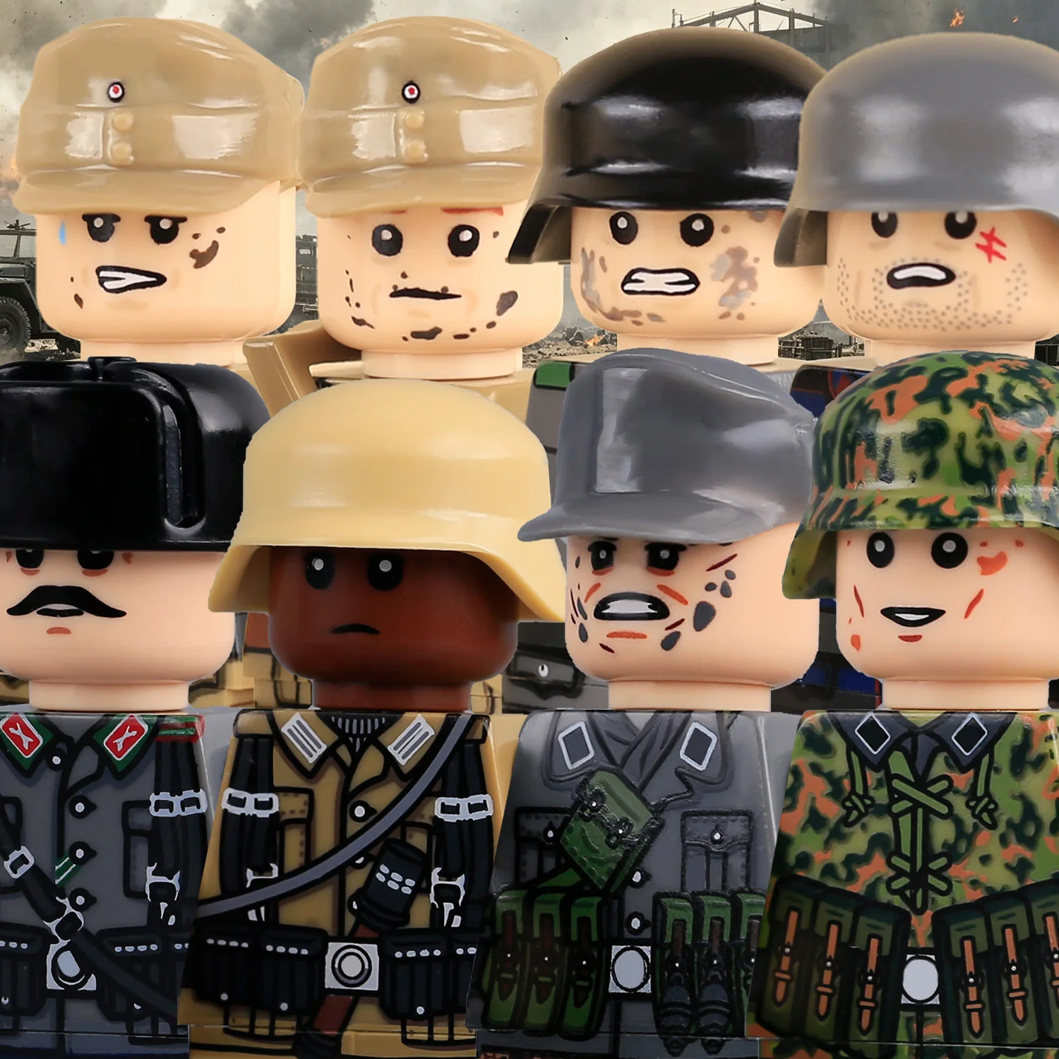 MOC WW2 Military Soldiers Engineer Commander Figures Building Blocks Lieutenant Camouflage Army Infantry Gun Weapons Bricks Toys
MOC WW2 Military Soldiers Engineer Commander Figures Building Blocks Lieutenant Camouflage Army Infantry Gun Weapons Bricks Toys