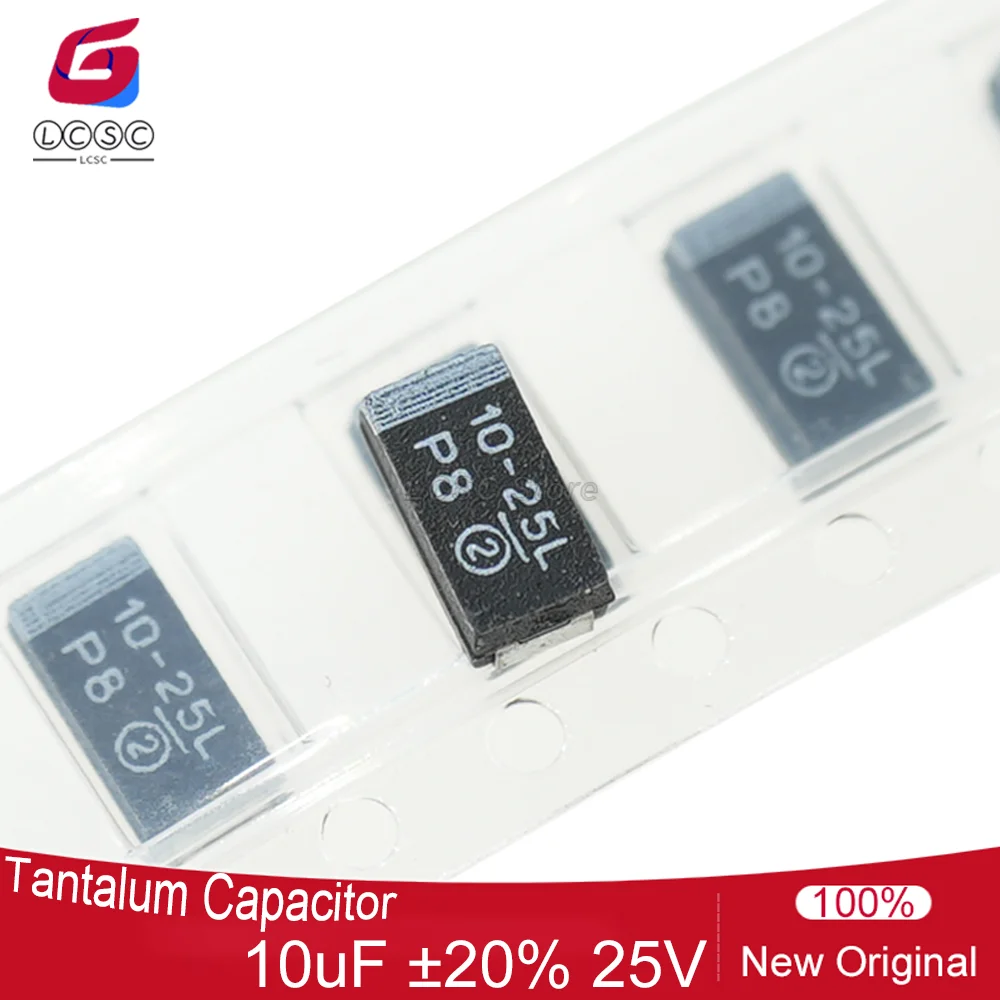 100Pcs/Lot Code Marking 10-25L Tantalum Capacitors 10uF ±20% 25V Solid SMD Black Capacitor CASE-C-6032 293D106X0025C2TE3
100Pcs/Lot Code Marking 10-25L Tantalum Capacitors 10uF ±20% 25V Solid SMD Black Capacitor CASE-C-6032 293D106X0025C2TE3
