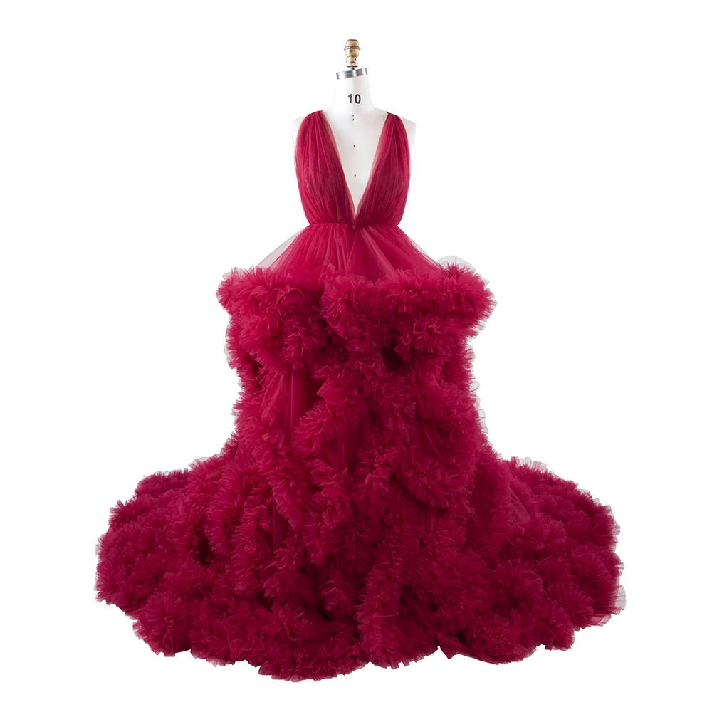 Puffy Ruffles Tulle Gown Cross Lace Up Back Baby Shower Dress Robe for Photoshoot YW220516
Puffy Ruffles Tulle Gown Cross Lace Up Back Baby Shower Dress Robe for Photoshoot YW220516