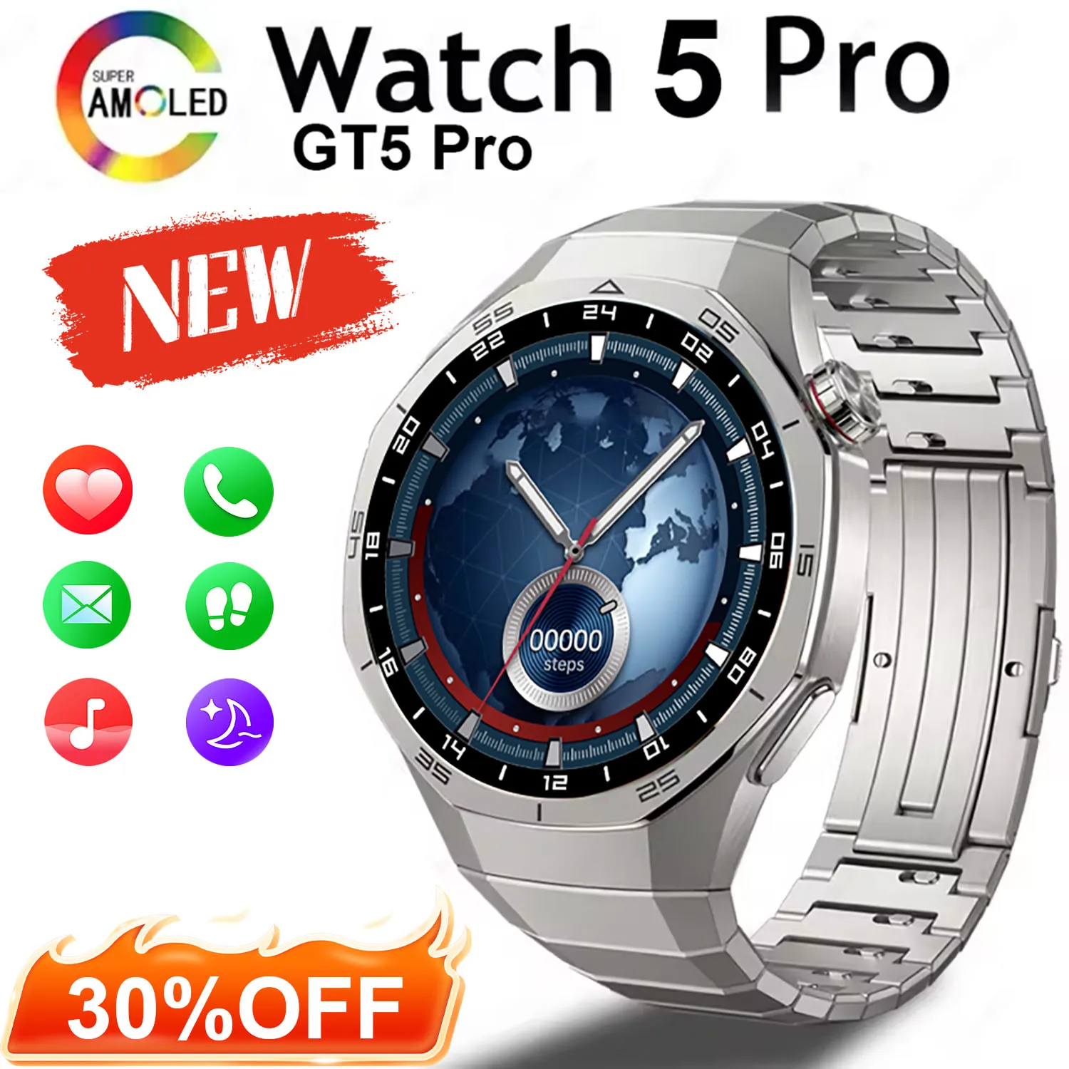 GT 5 Pro Смарт-часы для мужчин AMOLED-экран SmartWatch Bluetooth вызов Сердечный ритм Кислород в крови Игры Музыка Спортивные умные часы 2025Новинка
GT 5 Pro Смарт-часы для мужчин AMOLED-экран SmartWatch Bluetooth вызов Сердечный ритм Кислород в крови Игры Музыка Спортивные умные часы 2025Новинка