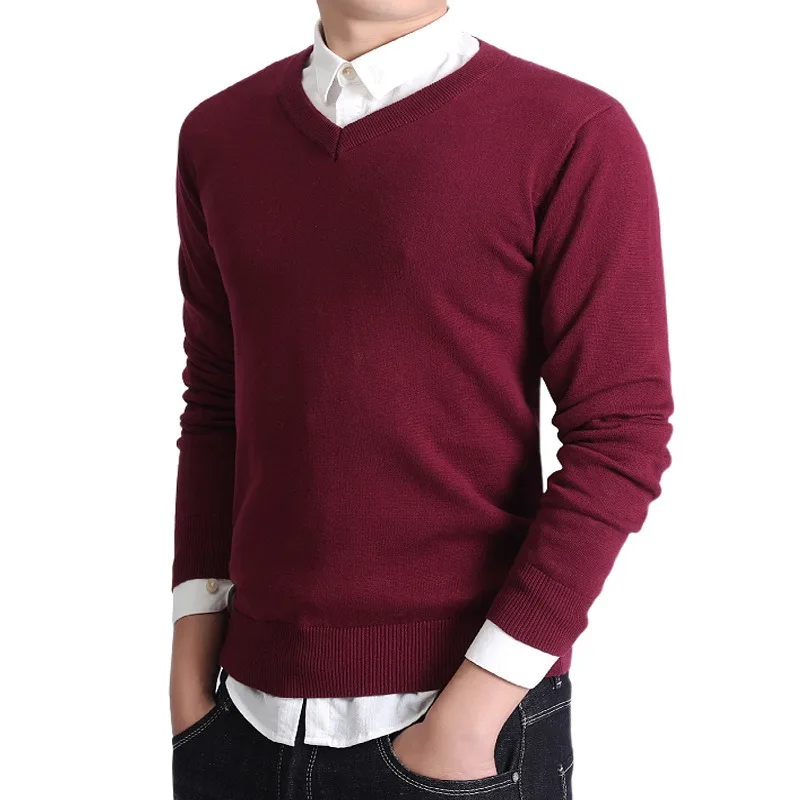 New Style Men's European American V Neck Knitwear Solid Color Long Sleeve Sweater Business Casual
New Style Men's European American V Neck Knitwear Solid Color Long Sleeve Sweater Business Casual