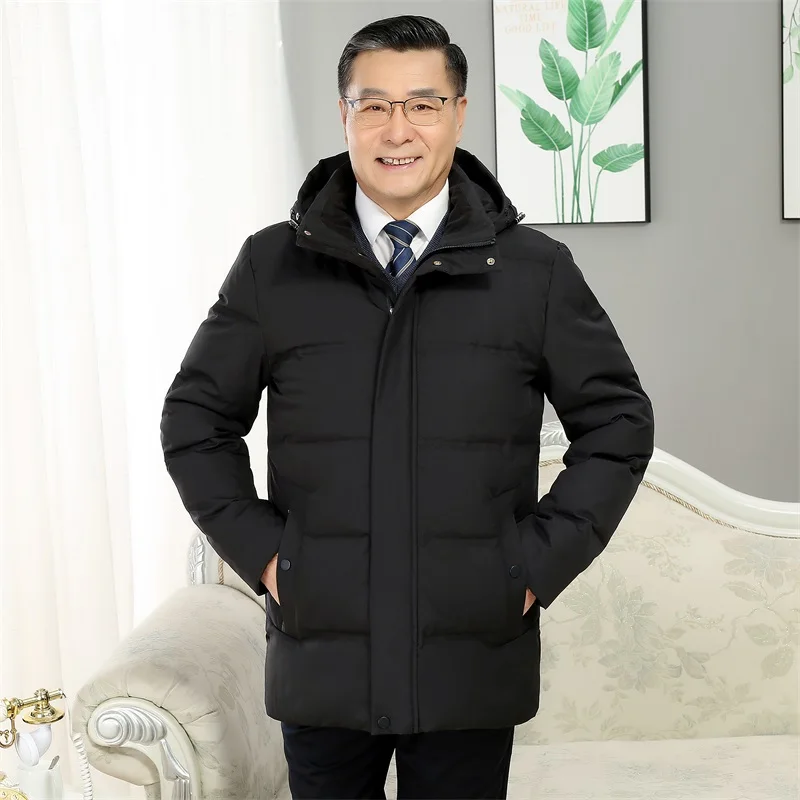 Зимняя утепленная короткая пуховая куртка для мужчин среднего и старшего возраста, модная верхняя одежда из полиэстера, 90% пуха
Зимняя утепленная короткая пуховая куртка для мужчин среднего и старшего возраста, модная верхняя одежда из полиэстера, 90% пуха
