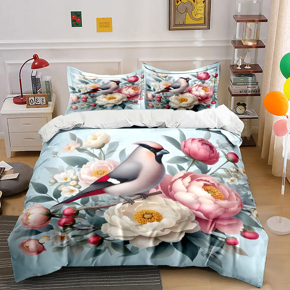 Graceful bird perched on exquisite blossoms Pattern Duvet Cover Set Digital Print Colorful Polyester Bedding with Zipper Closur
Graceful bird perched on exquisite blossoms Pattern Duvet Cover Set Digital Print Colorful Polyester Bedding with Zipper Closur