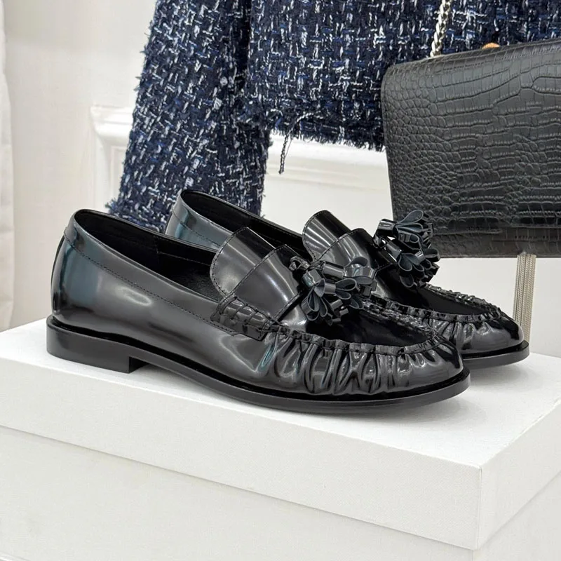 High Quality Loafers Women Fringe Genuine Leather Pleated Casual Shoes Round Toe Daily Office & Career Flat Shoes Woman
High Quality Loafers Women Fringe Genuine Leather Pleated Casual Shoes Round Toe Daily Office & Career Flat Shoes Woman