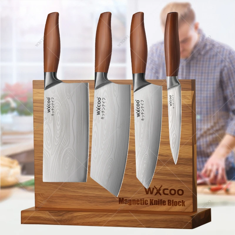 WXCOO Japanese Kitchen Chef Knife Set Stainless Steel Meat Slicing Fish Fruit Cleaver Knives Magnetic Knife Block Holder
WXCOO Japanese Kitchen Chef Knife Set Stainless Steel Meat Slicing Fish Fruit Cleaver Knives Magnetic Knife Block Holder