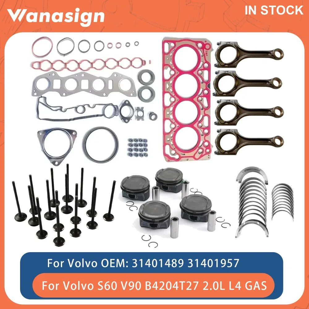 Engine Full Gasket Set Piston Bearing Shell Valve Connecting Rod Fit 2.0 L T For Volvo S60 S90 V60 V90 XC60 XC90 2.0L L4 GAS
Engine Full Gasket Set Piston Bearing Shell Valve Connecting Rod Fit 2.0 L T For Volvo S60 S90 V60 V90 XC60 XC90 2.0L L4 GAS
