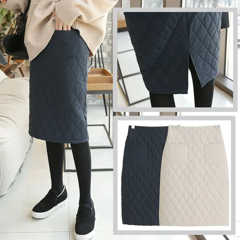 Новая зимняя стеганая хлопковая юбка средней длины с высокой талией, женская модная юбка трапециевидной формы с разрезом и эластичной резинкой на талии, облегающая юбка
Новая зимняя стеганая хлопковая юбка средней длины с высокой талией, женская модная юбка трапециевидной формы с разрезом и эластичной резинкой на талии, облегающая юбка