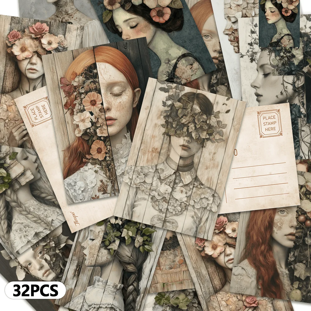 32pcs, Artistic Flower Goddess Postcards, Decoration/Greeting Cards/Postcards, High-Precision Printing, Collectible and Mailable
32pcs, Artistic Flower Goddess Postcards, Decoration/Greeting Cards/Postcards, High-Precision Printing, Collectible and Mailable