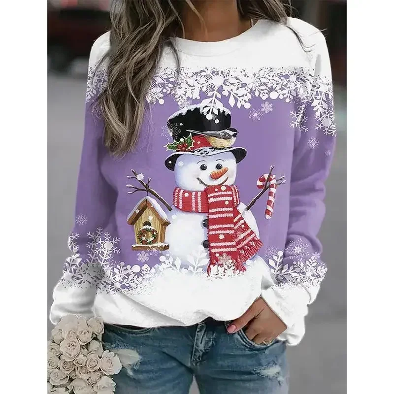 Autumn Winter Casual Women's Christmas 3D Print Elegant T-shirt Loose O-Neck Retro Temperament Daily Pullover Blouse Shirt
Autumn Winter Casual Women's Christmas 3D Print Elegant T-shirt Loose O-Neck Retro Temperament Daily Pullover Blouse Shirt