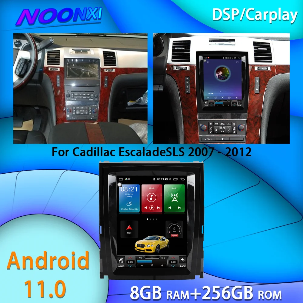256G Android 12 для Cadillac Escalade/SLS 2007-2012все в одном автомобиль Tesla экран Аудио Интеллектуальная система Радио 2Din видеоплееры
