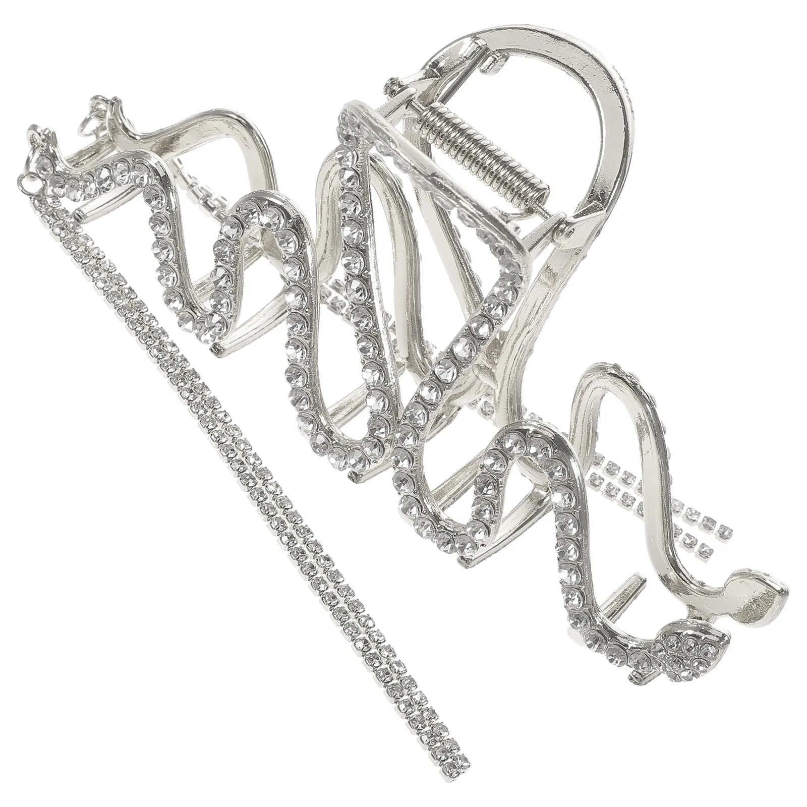 Unique Jaw Clips for Women Alloy Ornament Hair Clip Long Claw Tassel Rhinestone Everyday Wedding Party Accessories Snake Look
Unique Jaw Clips for Women Alloy Ornament Hair Clip Long Claw Tassel Rhinestone Everyday Wedding Party Accessories Snake Look