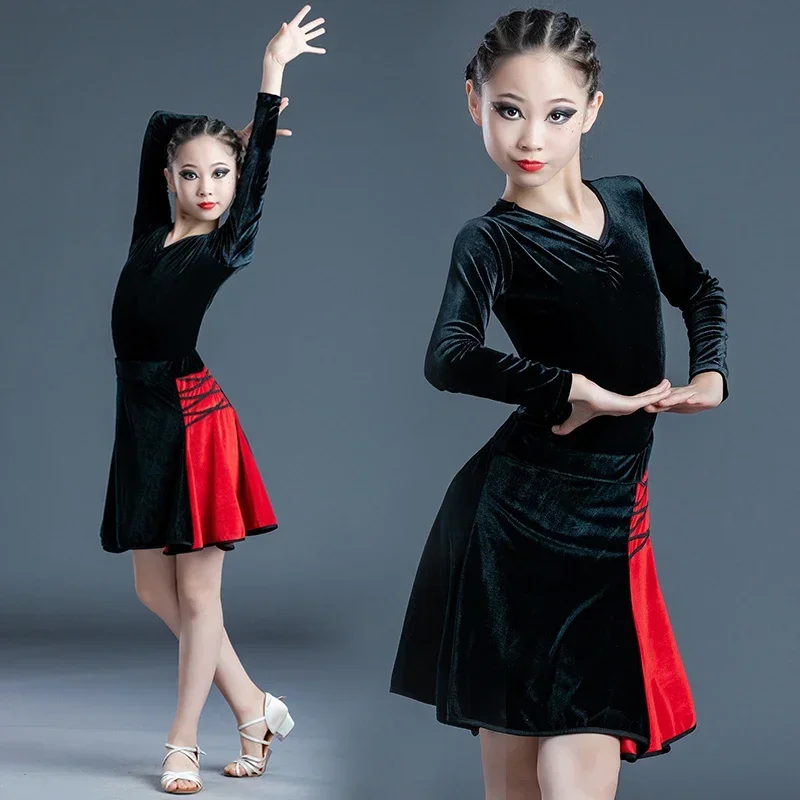 Children's Latin dance dress girl Latin dance dress autumn and winter children's training dress girl's competition performance v
Children's Latin dance dress girl Latin dance dress autumn and winter children's training dress girl's competition performance v