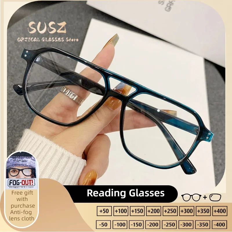 SUSZ Trendy Oval Anti Blue Light Prescription Glasses Women High Quality Anti-Reflective Customized Photochromic Myopia Glasses
SUSZ Trendy Oval Anti Blue Light Prescription Glasses Women High Quality Anti-Reflective Customized Photochromic Myopia Glasses