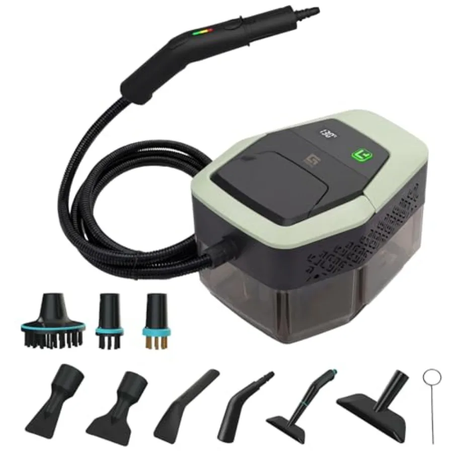 Handheld Steam Cleaner with On-Handle Control Digital Display 3 Level Pro Steam for Grease Tile Carpet 45oz Tank 10 Attachments
Handheld Steam Cleaner with On-Handle Control Digital Display 3 Level Pro Steam for Grease Tile Carpet 45oz Tank 10 Attachments