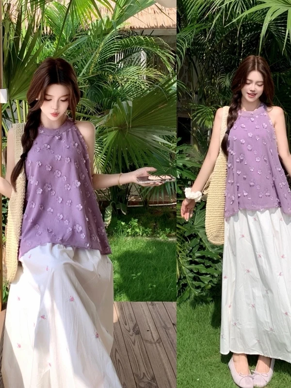 plus Size Fashionable Summer Outfit with Lace Splicing And Ruffle Hem round Neck Sleeveless Floral Embroidery Skirt Set Women
plus Size Fashionable Summer Outfit with Lace Splicing And Ruffle Hem round Neck Sleeveless Floral Embroidery Skirt Set Women