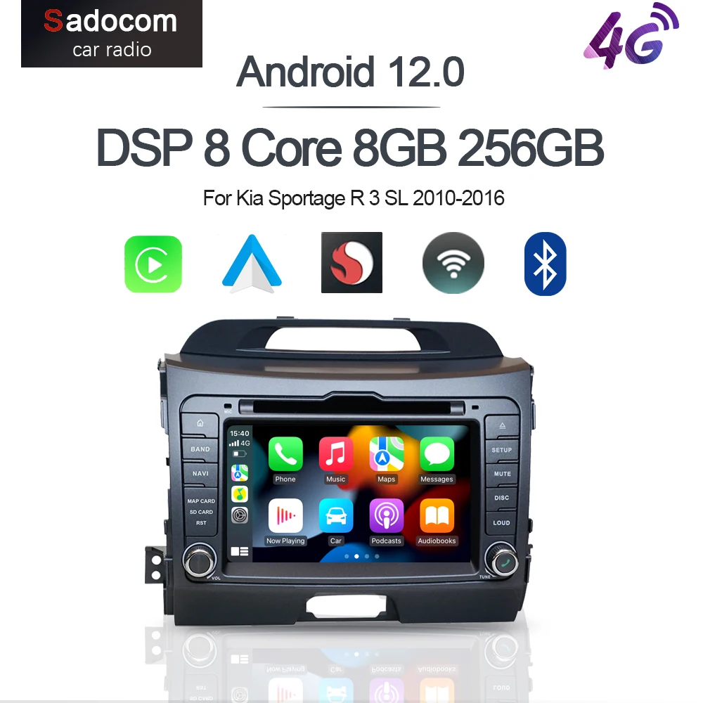 Беспроводная мультимедийная система Carplay, 7 дюймов, Android 12,0, 8 ГБ + 128 ГБ, 8 ядер, GPS, радио, Wi-Fi, для Kia Sportage R 3 SL 2010-2016
Беспроводная мультимедийная система Carplay, 7 дюймов, Android 12,0, 8 ГБ + 128 ГБ, 8 ядер, GPS, радио, Wi-Fi, для Kia Sportage R 3 SL 2010-2016