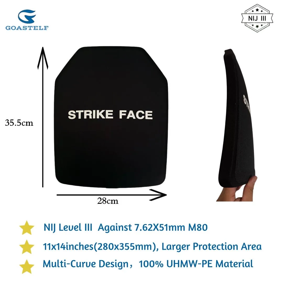 11x14 Inches Multi-Curve NIJ III Tactical Vest Armor Plate Pure UHMWPE Ballistic Plate NIJ Level 3 Ballistic Plate Body Armor
11x14 Inches Multi-Curve NIJ III Tactical Vest Armor Plate Pure UHMWPE Ballistic Plate NIJ Level 3 Ballistic Plate Body Armor