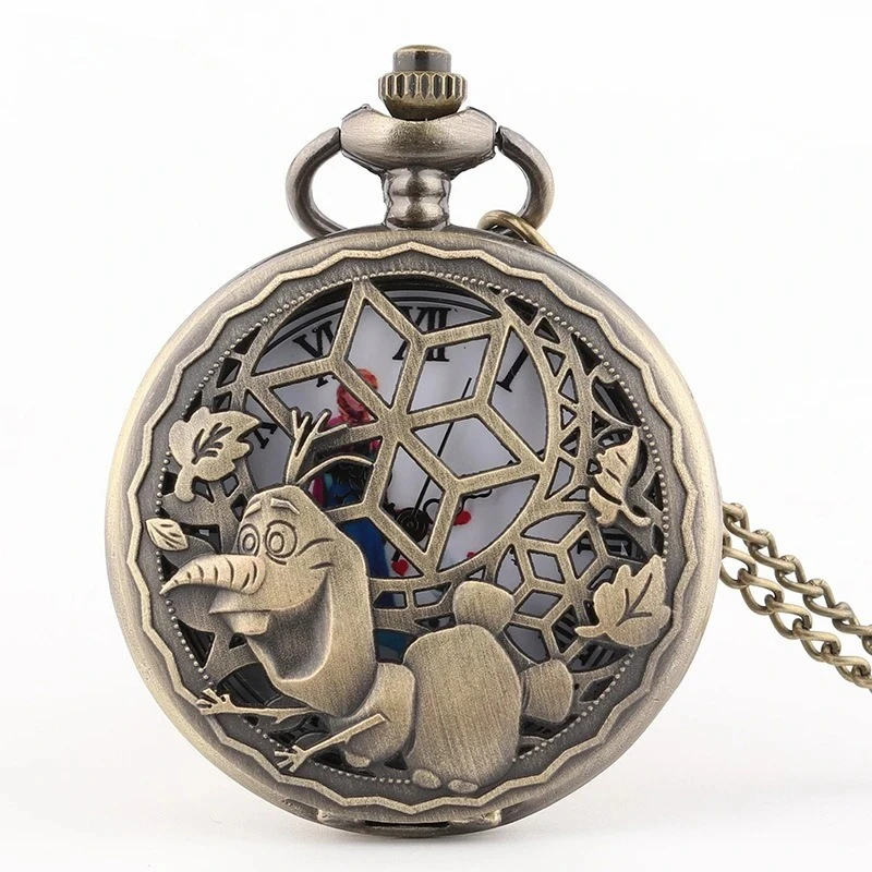 Frozen Cartoon Snowman Olaf Cosplay Metal Quartz Pocket Watch Men Vintage Necklace Kawaii Watches Bronze Clock Kids Toy Gift
Frozen Cartoon Snowman Olaf Cosplay Metal Quartz Pocket Watch Men Vintage Necklace Kawaii Watches Bronze Clock Kids Toy Gift