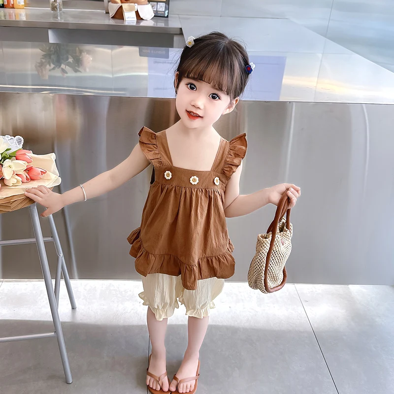 Children Summer Clothing Sets for Baby Girls Floral Lace Vest Pants Beach Vacation Princess Costumes Kids Casual Clothes Outfits
Children Summer Clothing Sets for Baby Girls Floral Lace Vest Pants Beach Vacation Princess Costumes Kids Casual Clothes Outfits