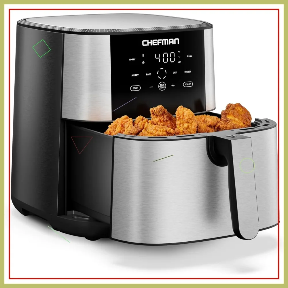 8 Qt Air Fryer 4-in-1 with 450°F Hi-Fry, Bake, Dehydrate, Frozen, XL Nonstick Basket Dishwasher Safe
8 Qt Air Fryer 4-in-1 with 450°F Hi-Fry, Bake, Dehydrate, Frozen, XL Nonstick Basket Dishwasher Safe