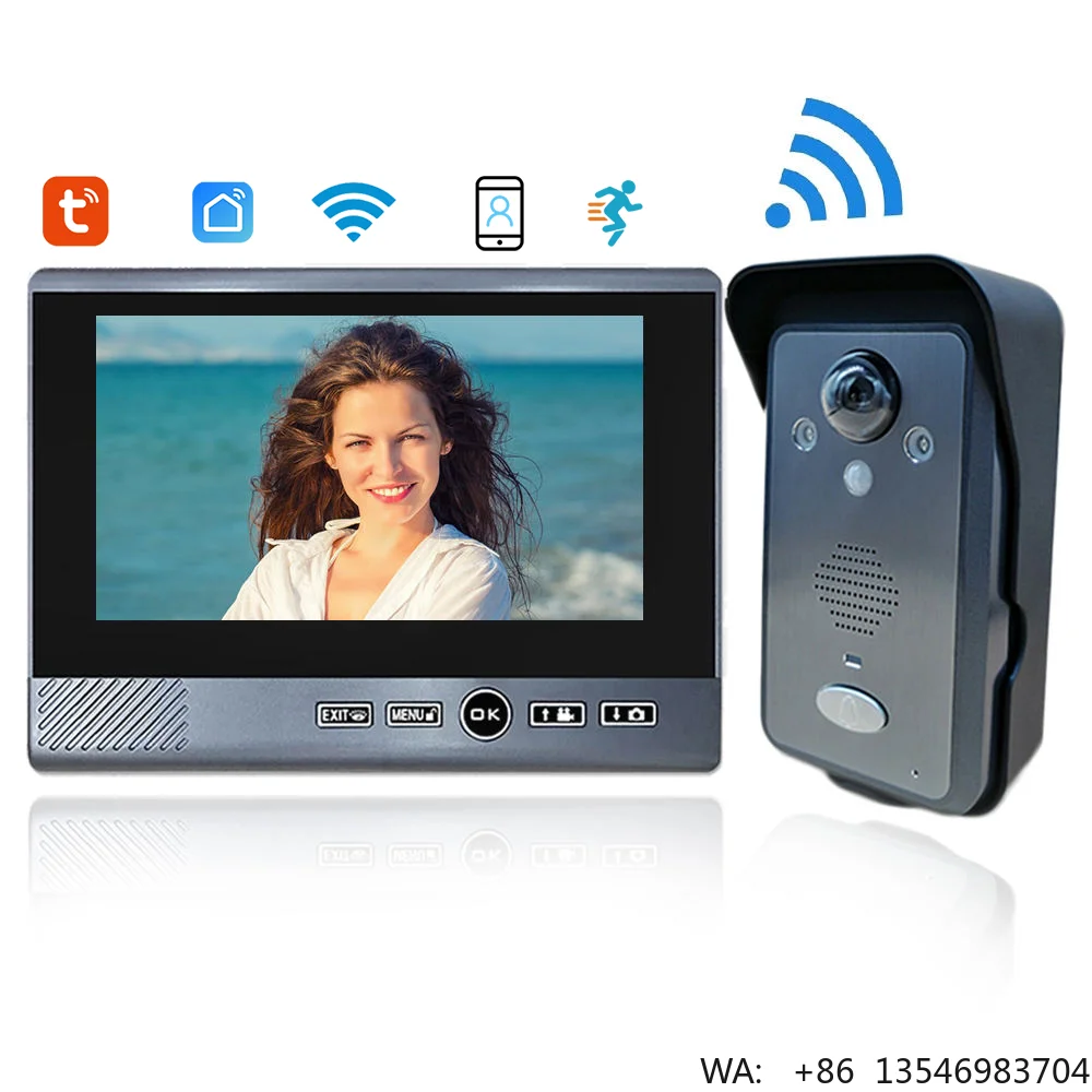 Wireless Doorbell Camera with 7 Inch Monitor Screen Tuya Smart Video Doorbell WIFI Home Intercom Security System Unlock
Wireless Doorbell Camera with 7 Inch Monitor Screen Tuya Smart Video Doorbell WIFI Home Intercom Security System Unlock