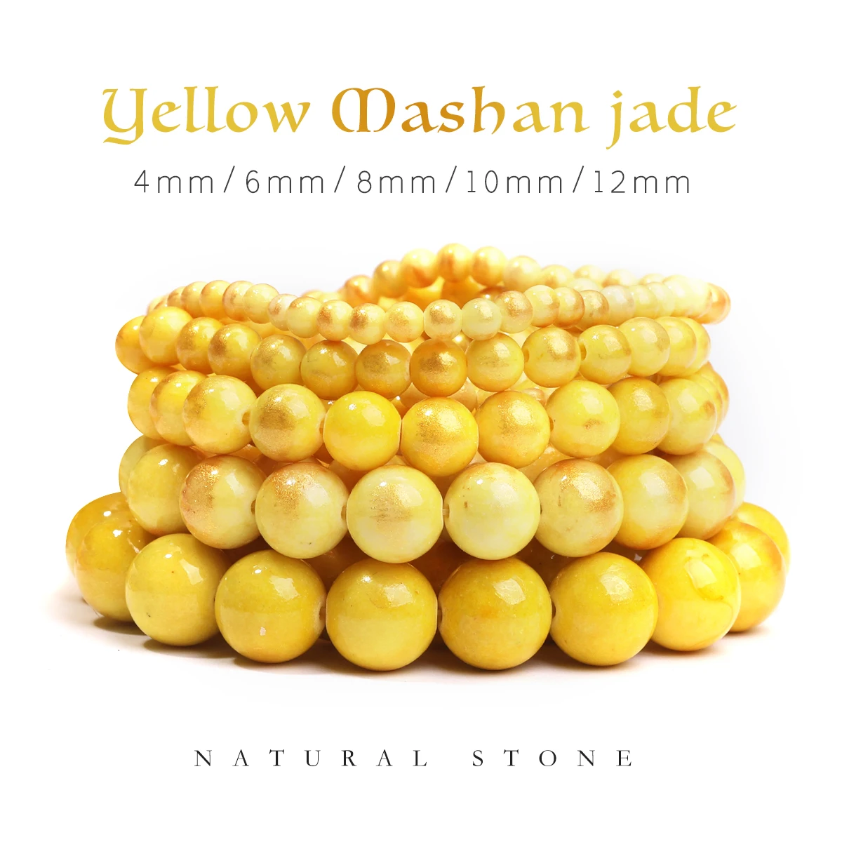 Mashan Jade Gold Yellow Bead Stone Handmade DIY Bracelet Necklace Jewelry Accessories 4/6/8/10/12mm Wholesale Consignment
Mashan Jade Gold Yellow Bead Stone Handmade DIY Bracelet Necklace Jewelry Accessories 4/6/8/10/12mm Wholesale Consignment
