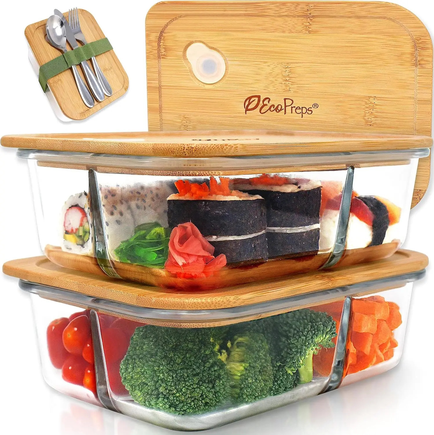Набор больших стеклянных контейнеров для еды с бамбуковыми крышками, 3 отделения, без пластика, экологичные контейнеры для приготовления еды (2 шт.)
Набор больших стеклянных контейнеров для еды с бамбуковыми крышками, 3 отделения, без пластика, экологичные контейнеры для приготовления еды (2 шт.)