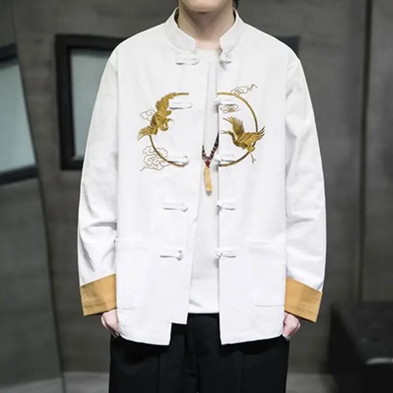 Spring Autumn Cotton Linen Embroidered Jaet Men's Loose Large Size Coat Zhongan Suit Button Hanfu Top Youth Faion
Spring Autumn Cotton Linen Embroidered Jaet Men's Loose Large Size Coat Zhongan Suit Button Hanfu Top Youth Faion