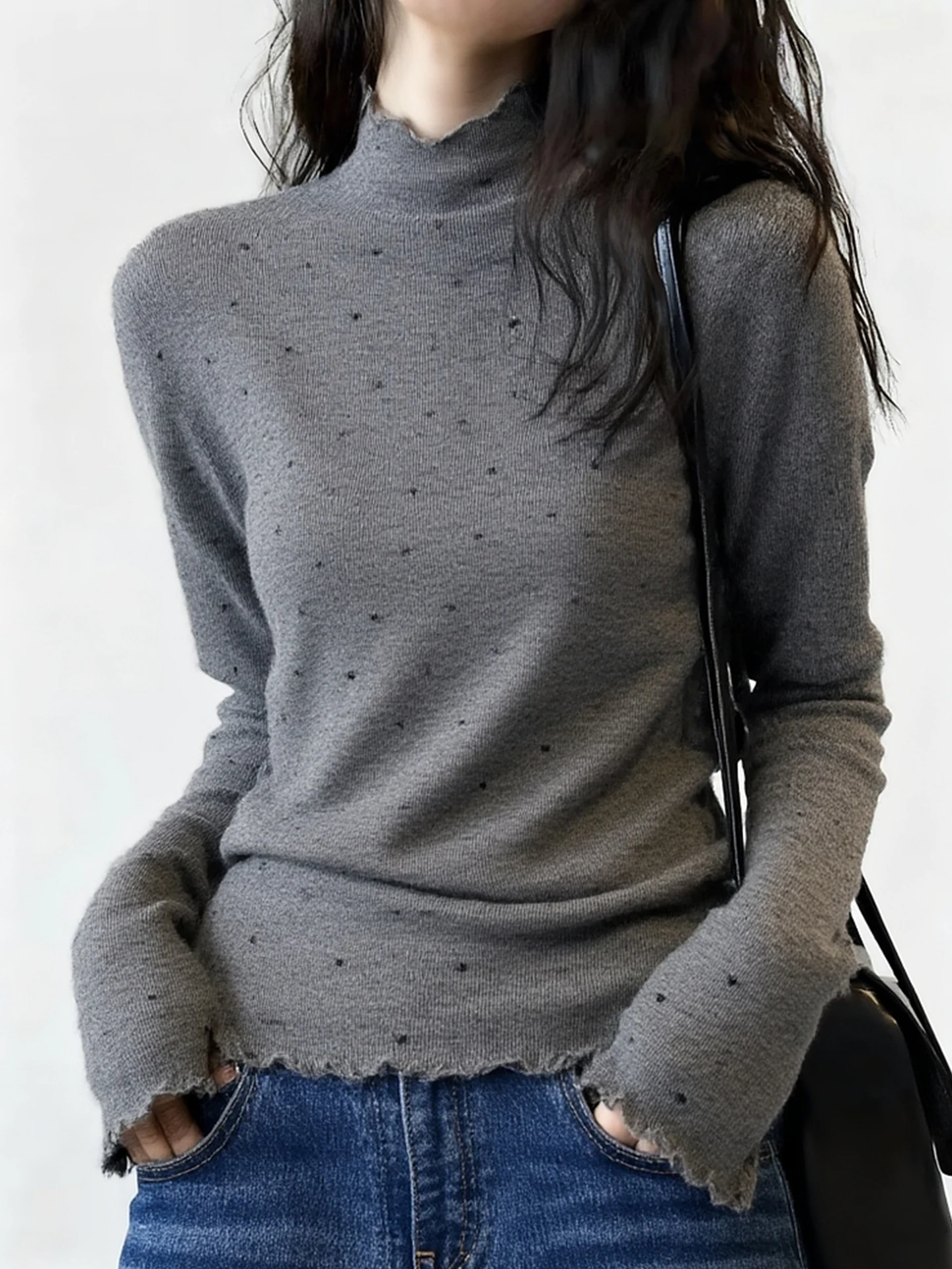 Модный топ-лонгслив в горошек для повседневной носки, контрастный цвет, утягивающий эффект, базовый слой, зима 2025
Модный топ-лонгслив в горошек для повседневной носки, контрастный цвет, утягивающий эффект, базовый слой, зима 2025