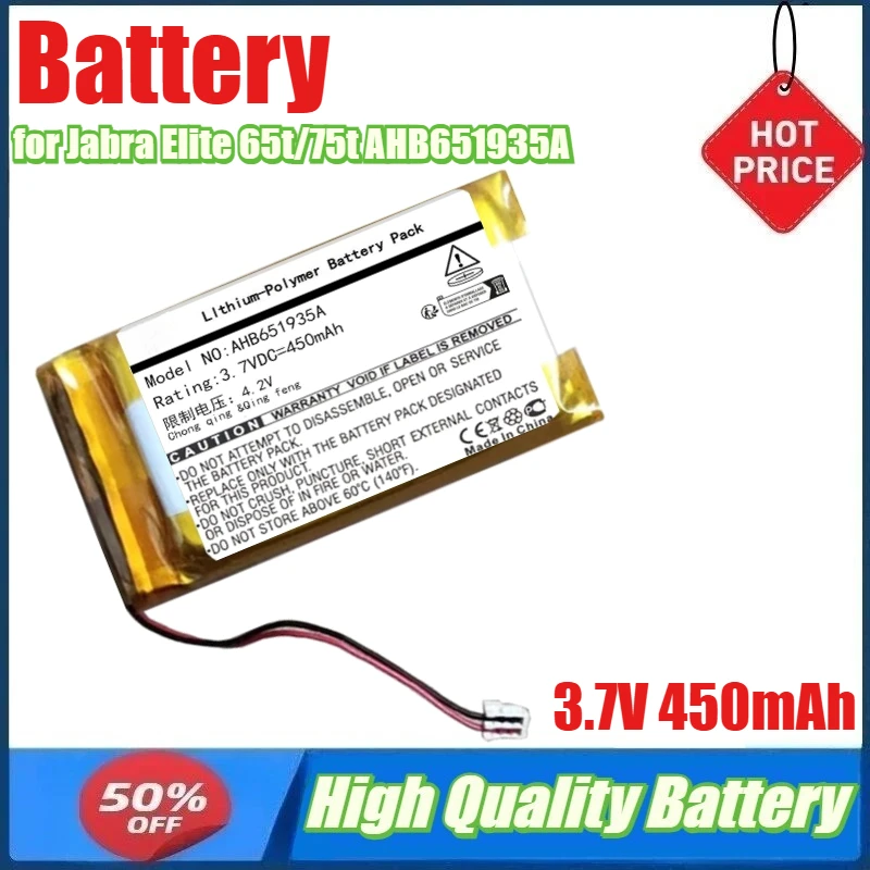 3.7V 450mAh Battery for Jabra Elite 65t/75t AHB651935A Headphone Charging Box Battery
3.7V 450mAh Battery for Jabra Elite 65t/75t AHB651935A Headphone Charging Box Battery