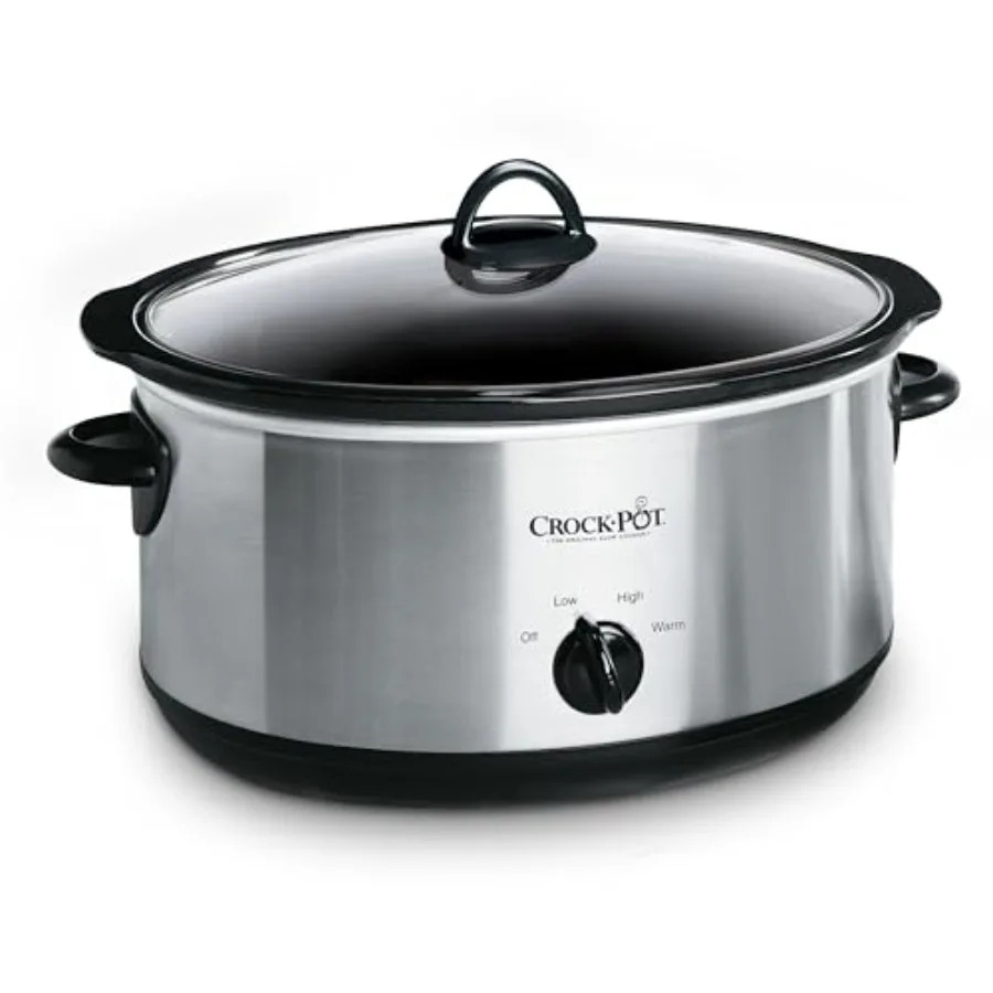 Manual Slow Cooker, Family Size Serves 8+ People and Fits 6-lb Roast, Removable Stoneware with Warming Setting, Dishwasher Safe
Manual Slow Cooker, Family Size Serves 8+ People and Fits 6-lb Roast, Removable Stoneware with Warming Setting, Dishwasher Safe