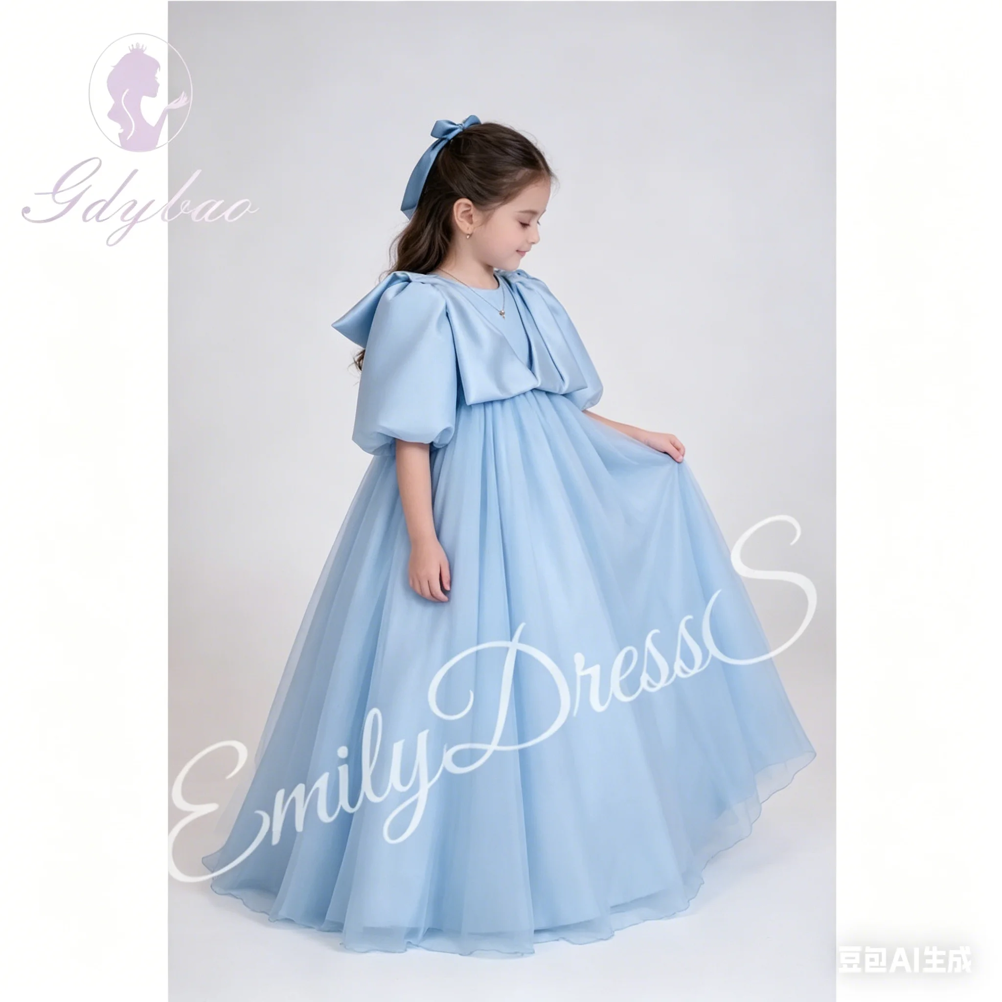 Customized Blue Flower Girl Dress for Wedding Tulle Short Sleeve Puffy Kids Birthday Party Bridesmaid First Communion Gown
Customized Blue Flower Girl Dress for Wedding Tulle Short Sleeve Puffy Kids Birthday Party Bridesmaid First Communion Gown