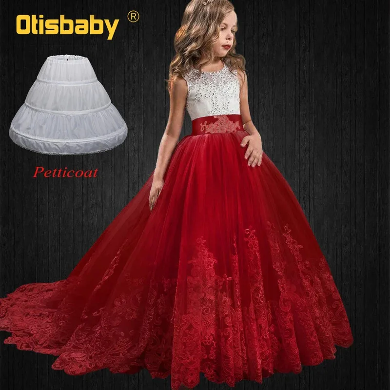 Kids Elegant Red Dresses for Girls Long Tail Wedding Dress Fluffy Girl First Communion Dress Lace Sleeveless Long Evening Dress
Kids Elegant Red Dresses for Girls Long Tail Wedding Dress Fluffy Girl First Communion Dress Lace Sleeveless Long Evening Dress