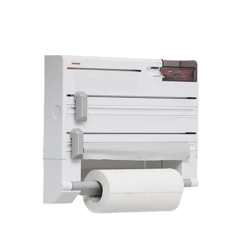 Multifunctional kitchen household rack Wall-mounted plastic wrap storage box Roll paper rack
Multifunctional kitchen household rack Wall-mounted plastic wrap storage box Roll paper rack