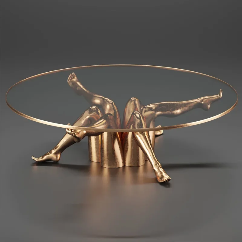 Designer abstract creative beauty legs coffee table, brass plated base coffee table, living room art coffee table
Designer abstract creative beauty legs coffee table, brass plated base coffee table, living room art coffee table