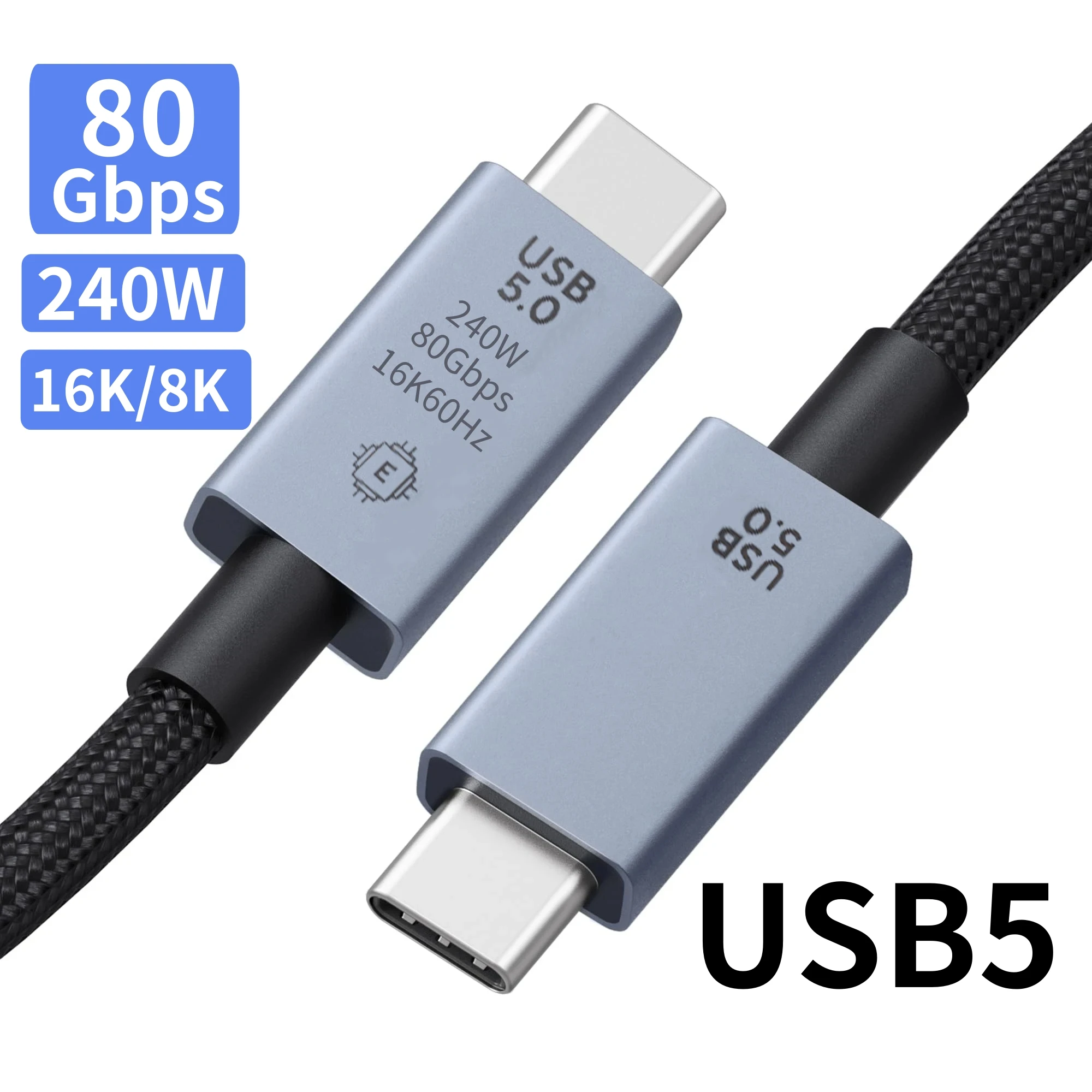 USB5 Cable 80Gbps 240W 8K 60Hz for Thunderbolt 5 USB Type C to C Fast Charging Data Transfer Cable for Macbook PC Mobile Storage
USB5 Cable 80Gbps 240W 8K 60Hz for Thunderbolt 5 USB Type C to C Fast Charging Data Transfer Cable for Macbook PC Mobile Storage