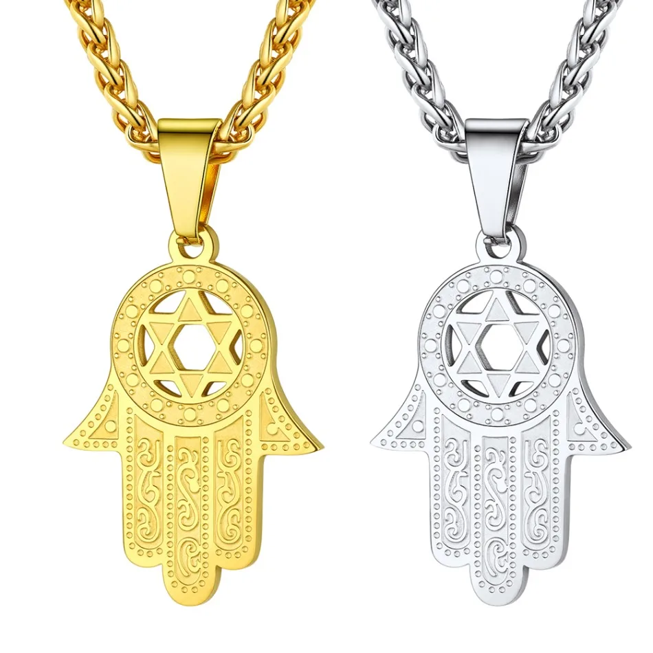 U7 Stainless Steel Star of David Hamsa Pendant Necklaces for Man Woman Amulet Charm Hand of Miriam Israel Symbol Jewelry P934
U7 Stainless Steel Star of David Hamsa Pendant Necklaces for Man Woman Amulet Charm Hand of Miriam Israel Symbol Jewelry P934