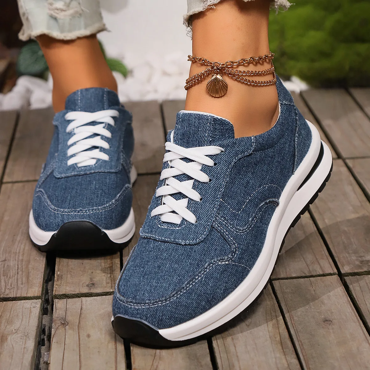 Women's Denim Canvas Lace Up Low-Top Boat Sneakers Shoes Round Toe Comfortable Casual Slip-On Flat Shoes for Sports Wear
Women's Denim Canvas Lace Up Low-Top Boat Sneakers Shoes Round Toe Comfortable Casual Slip-On Flat Shoes for Sports Wear