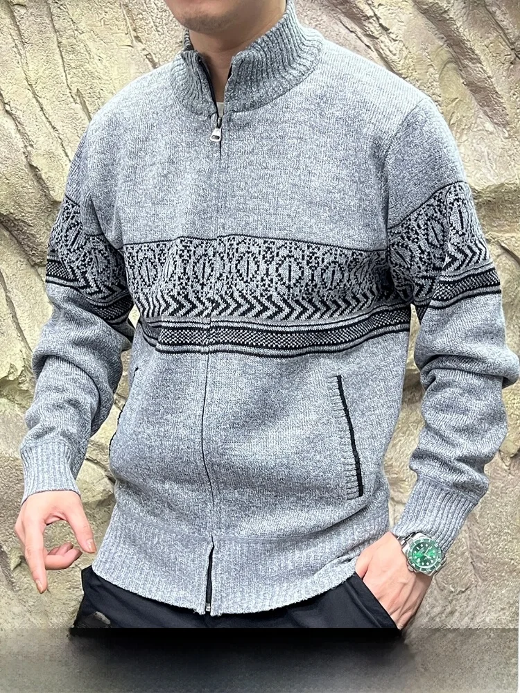 Warm Fce Lined Knitted Cardigan for Men Ethnic Sle Embroidery Proc Autumn Winter Loose Fit Long Sve Zipper Closure
Warm Fce Lined Knitted Cardigan for Men Ethnic Sle Embroidery Proc Autumn Winter Loose Fit Long Sve Zipper Closure
