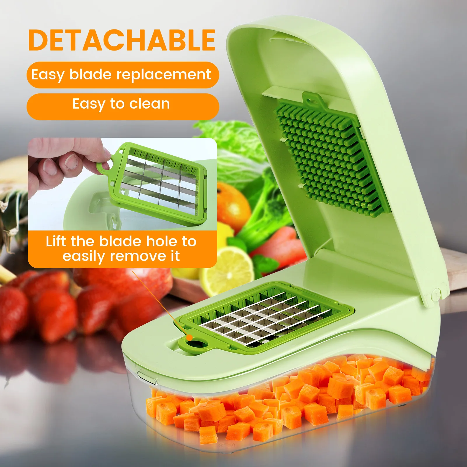2024New Large Vegetable Chopper with Container, Professional Onion Chopper and Vegetable Chopper, Multifunctional Chopper17 in 1
2024New Large Vegetable Chopper with Container, Professional Onion Chopper and Vegetable Chopper, Multifunctional Chopper17 in 1