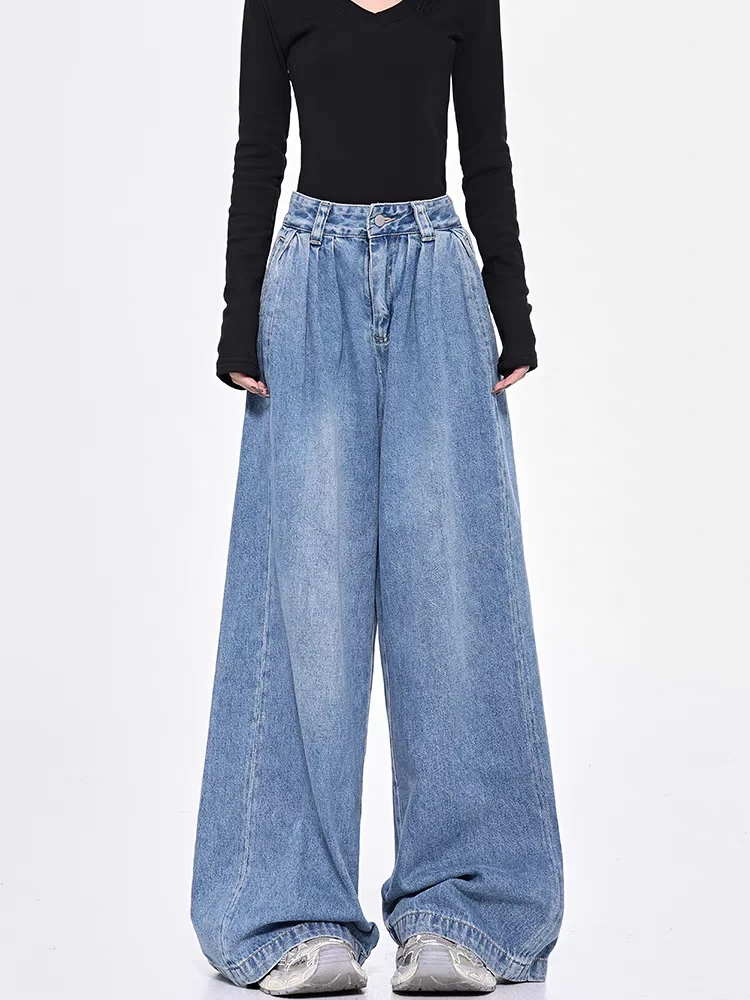 2025 New Fashion High Waist Straight Jeans Women Autumn Blue Casual Loose Wide Leg Jeans Trousers Denim Vintage Baggy Pants
2025 New Fashion High Waist Straight Jeans Women Autumn Blue Casual Loose Wide Leg Jeans Trousers Denim Vintage Baggy Pants