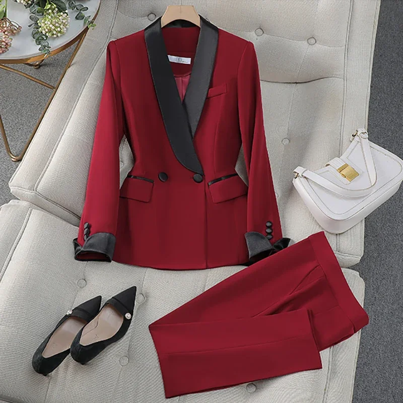 Office Ladies Commuting Two Piece Set Slim Fit Single Button Long Sleeved Color Blocked High-end Formal Wear Suits For Women
Office Ladies Commuting Two Piece Set Slim Fit Single Button Long Sleeved Color Blocked High-end Formal Wear Suits For Women
